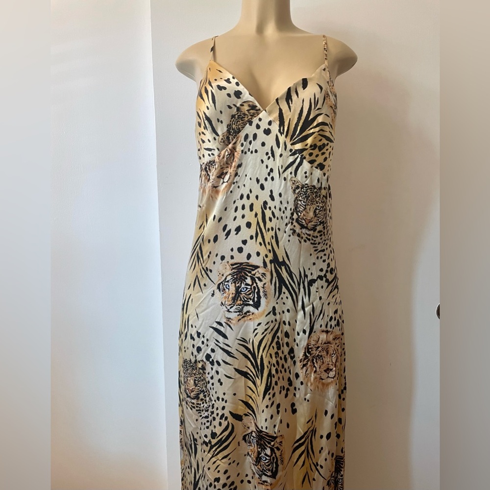 Again collection silk slip dress